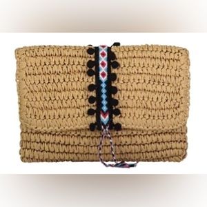Fallon & Royce Straw friendship bracelet clutch🖤